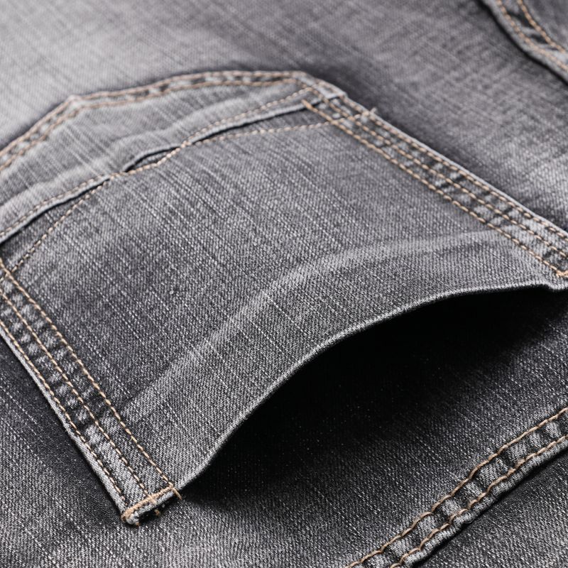 Merkki mies farkut business casual denim housut miesten suoraleikkaus hieman stretch housut iso koko 28-40