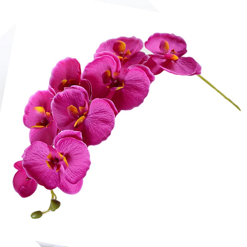 Hjem bryllup dekoration orkidé kunstige blomster diy kunstige sommerfugl orkidé silke blomster buket phalaenopsis  p10: Mørke lilla