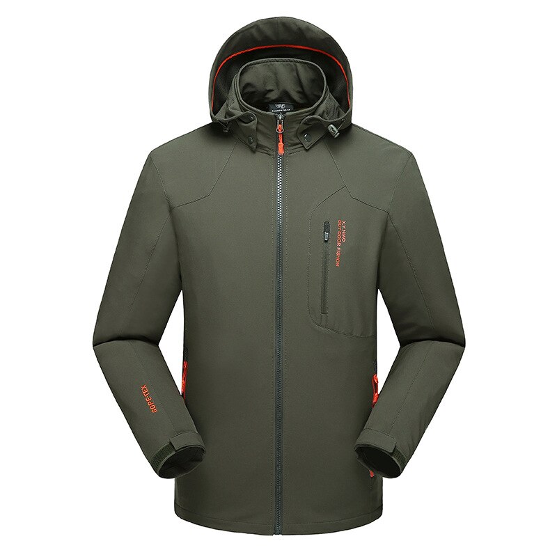Mænd efterår forår softshell jakker camp fish trekking hike climb vandtæt åndbar oversize plus size mandlig frakke elastisk: Grøn / Xl asien størrelse