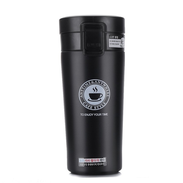 380ml Steel Vacuum Flasks Insulation cup Thermo Double Wall Stainless Travel mug thermoses portable drinkware coffee tea: Black