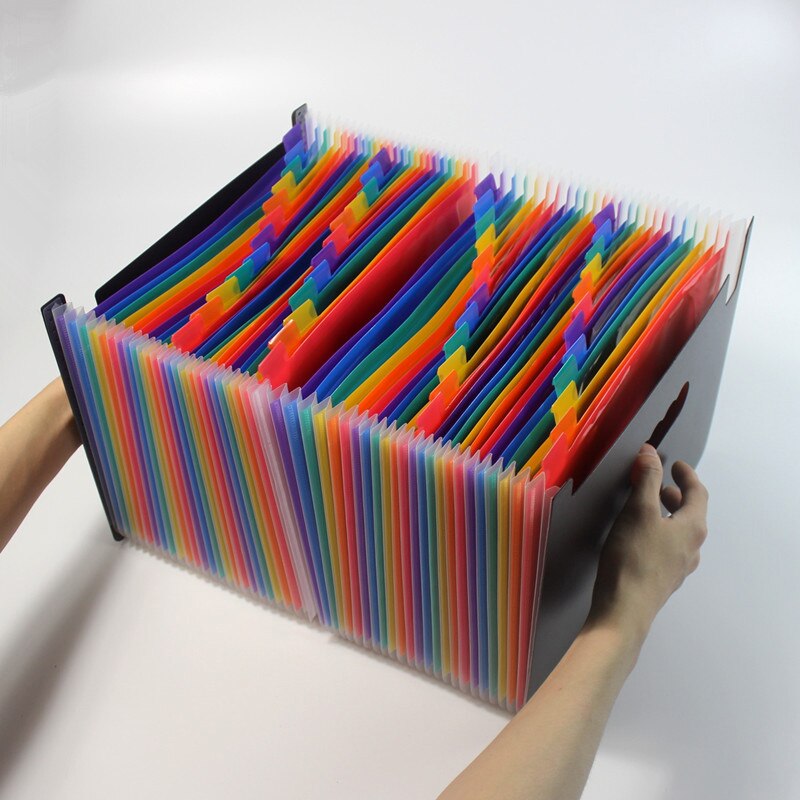 48 Pockets Expanding Portable File Folder A4 Organizer Portable Business File School Office Supplies Document Holder