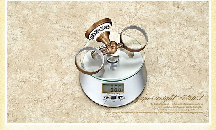 Mässing antikt porslin dubbelglas mugghållare tandborsthållare badrumstillbehör sanitetsporslin badrumsmöbel toalett