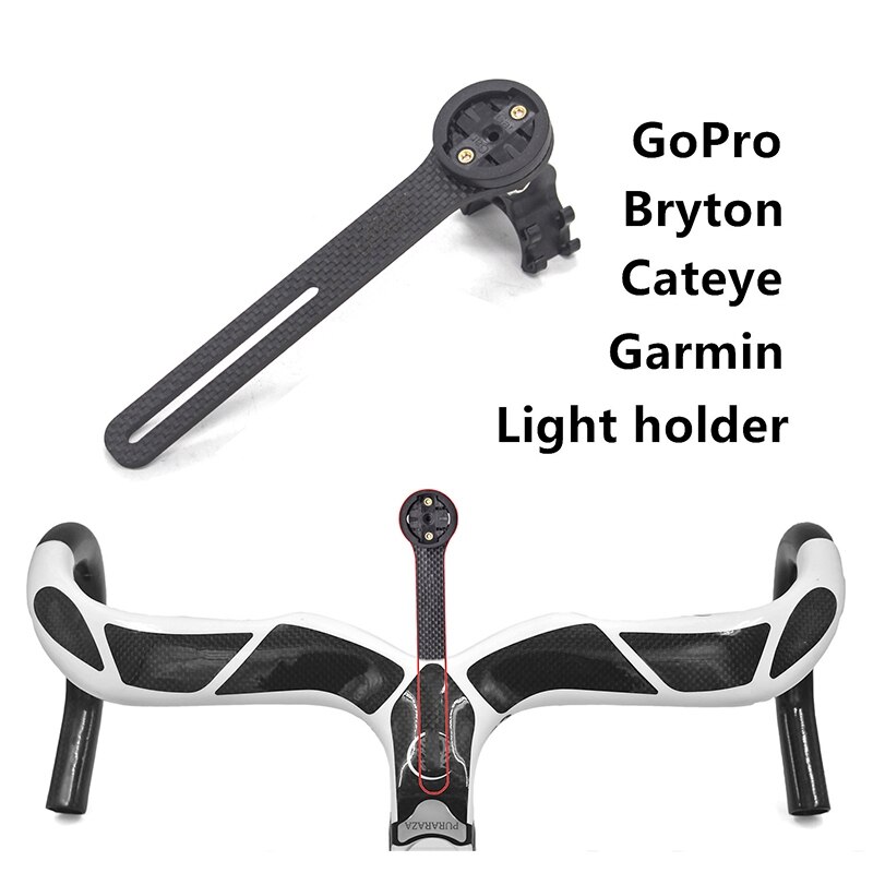 Karbonfiber sykkel datamaskin feste sykkel landevei sykkel sykling mtb datamaskin stoppeklokke feste holder til garmin wahoo feste