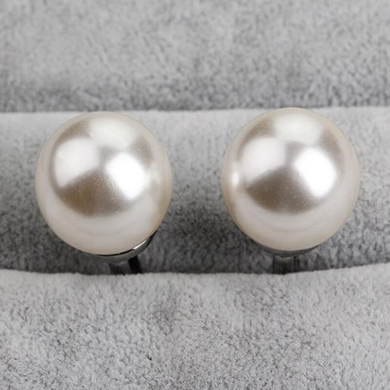 Gemelos de cuentas para hombre y mujer, gemelos redondos de perla blanca de imitación, traje de mujer, gemelos de negocios concisos, de de boda