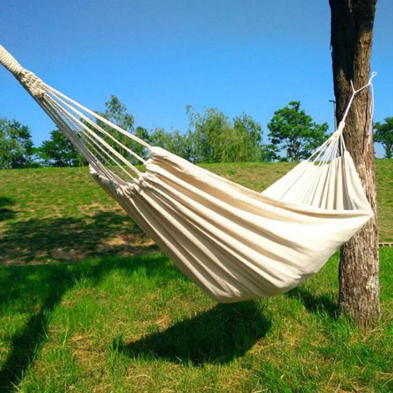 Dubbele Hangmat Outdoor Rollover Preventie Camping Canvas Opknoping Swing Bed Voor Patio Reizen Wandelen 200X150Cm C5AF