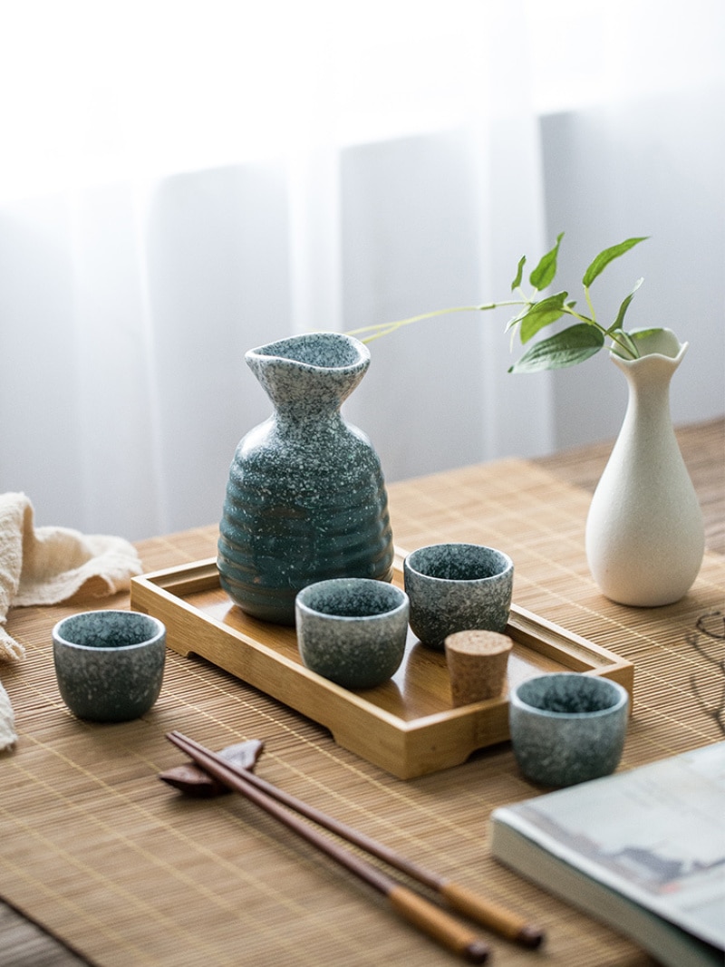 Japanse Keramische Retro Sake Wihte Geel Wijn Huishouden Wijn Pot Pak Rijst Wijn Verwarming Wijn Warmer Wineware Set