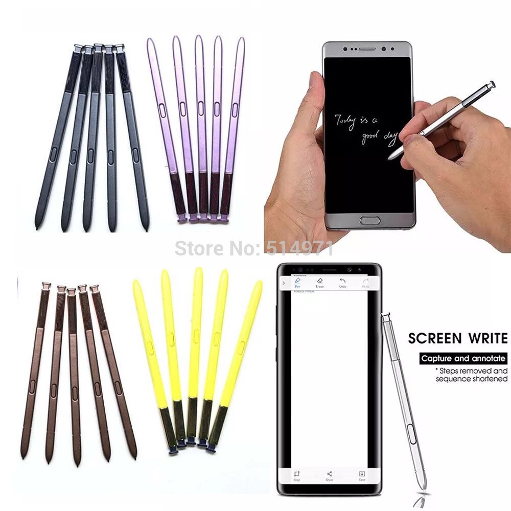 5pcs Active S Pen Stylus for Samsung Galaxy Note 8 9 Touch Screen Pen Black Blue Grey Silver Gold Waterproof Call Phone S-Pen