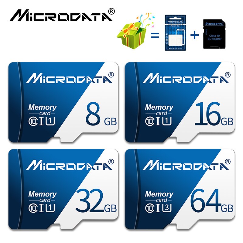 Klasse 10 Mini Sd-kaart 128Gb 64Gb 32Gb 16Gb Geheugenkaarten U1 Minisd Flash Tf-kaart met Pakket Voor Mobiele Telefoon Met Sd Adapter