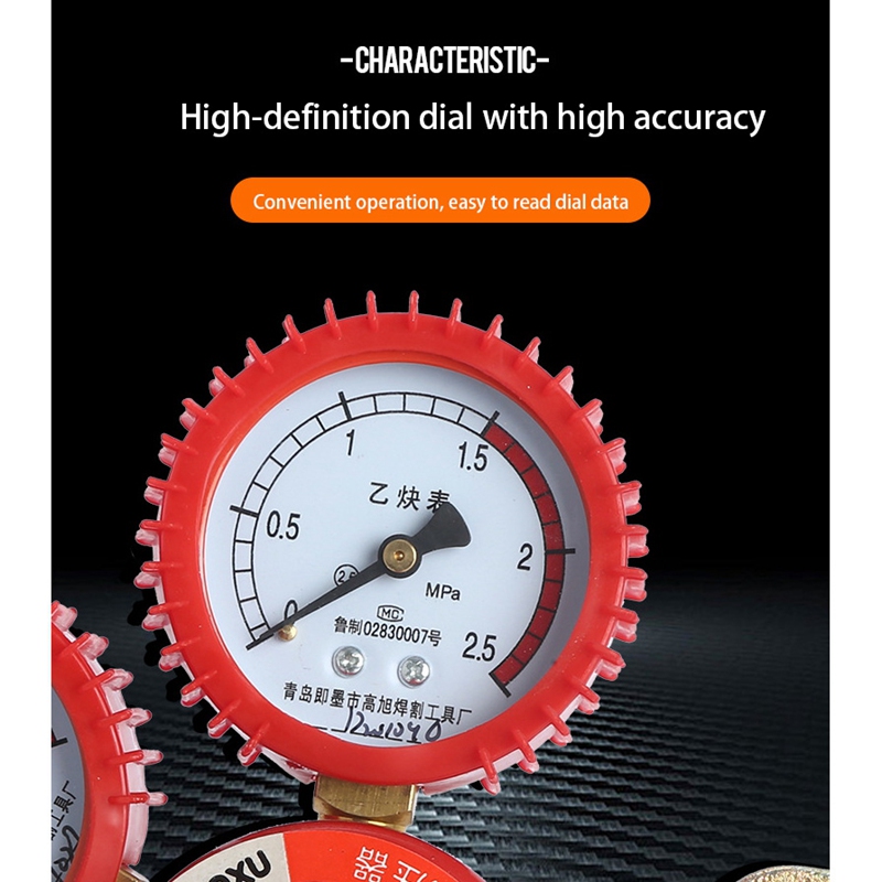 Schokbestendig Zuurstof Gas Fles Regulators O2 Verminderen Druk Inhalator Acetyleen Dubbele Gauge Regulator