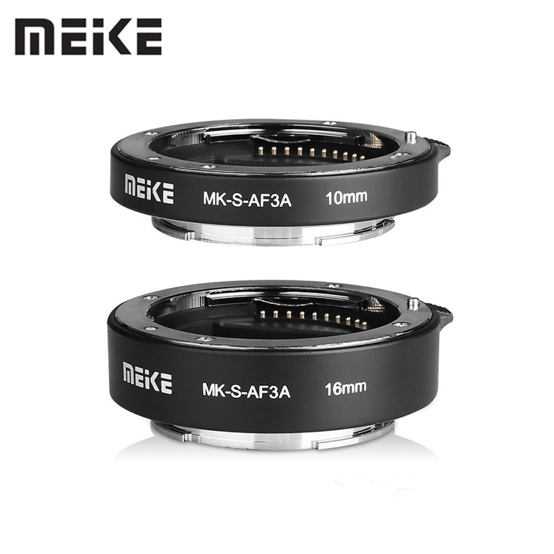 Meike Metallo Messa A Fuoco Automatica Macro Tubo di Prolunga 10 millimetri 16 millimetri per Sony Mirrorless a6300 a6000 a7 a7SII NEX E-Mount Della Fotocamera