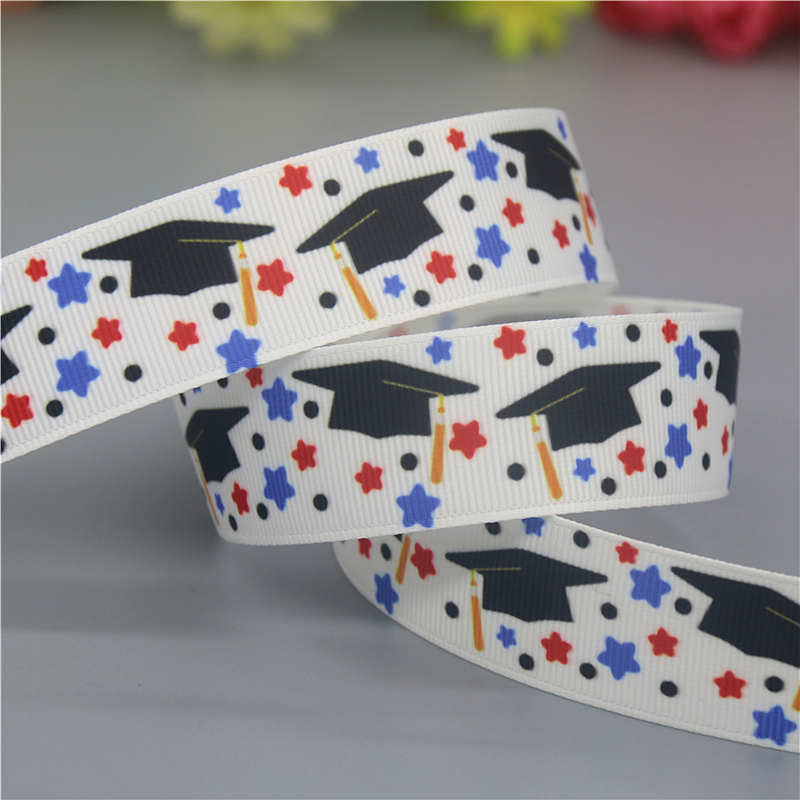 Duword 50iarde libro di laurea scuola stampata nastro Grosgrain accessori materiale copricapo decorazione fai da te cucito artigianale D2264