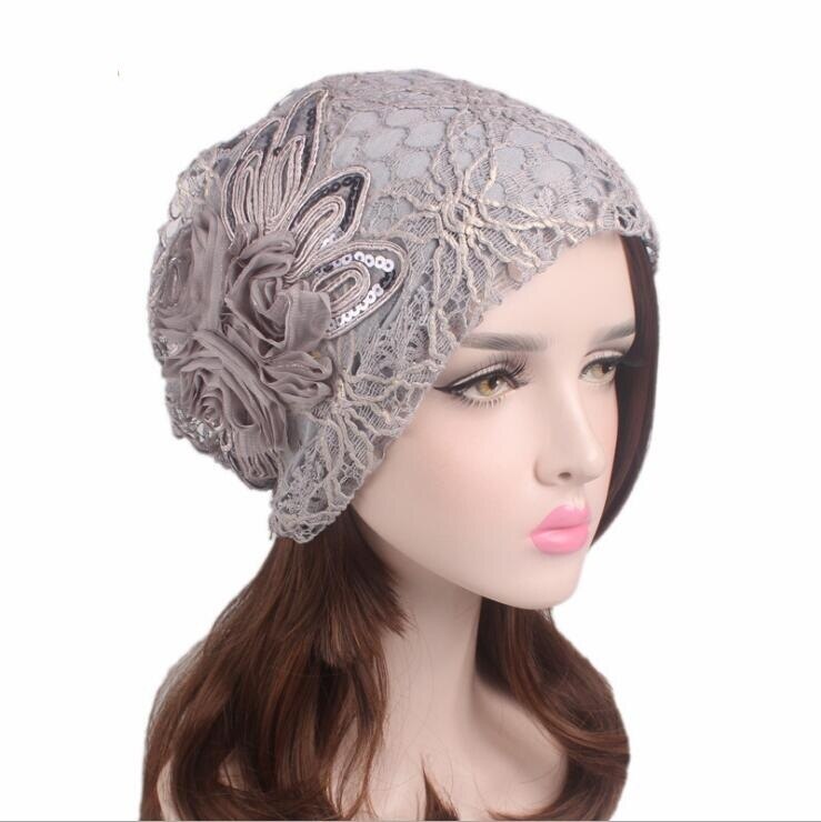 Gorro de encaje de flores para mujer, gorros ahuecados, informales, cómodos, bonito