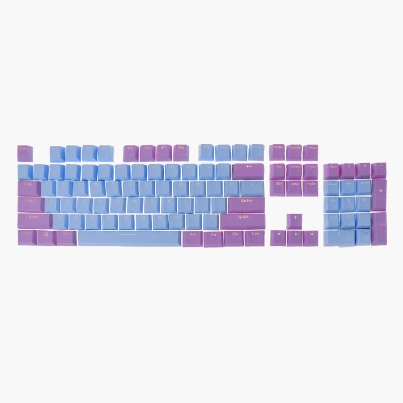 Translucent Double Shot PBT Keycaps - 104 Keys - Backlit for Cherry MX Mechanical Keyboard Switches: Blue-purple