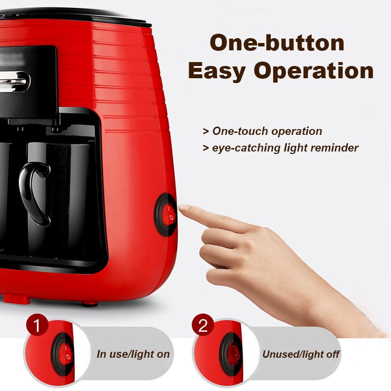 450W 0.25L Coffee Machine Tea Filter Machine Set With 2 Ceramic Cups America Style Automatic Home Office Electric Coffee Maker