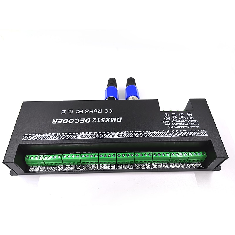 30 Channel RGB DMX512 Decoder LED Strip Controller 60A DMX Dimmer PWM Driver Input DC9-24V 30CH DMX Decoder Light Control: Default Title