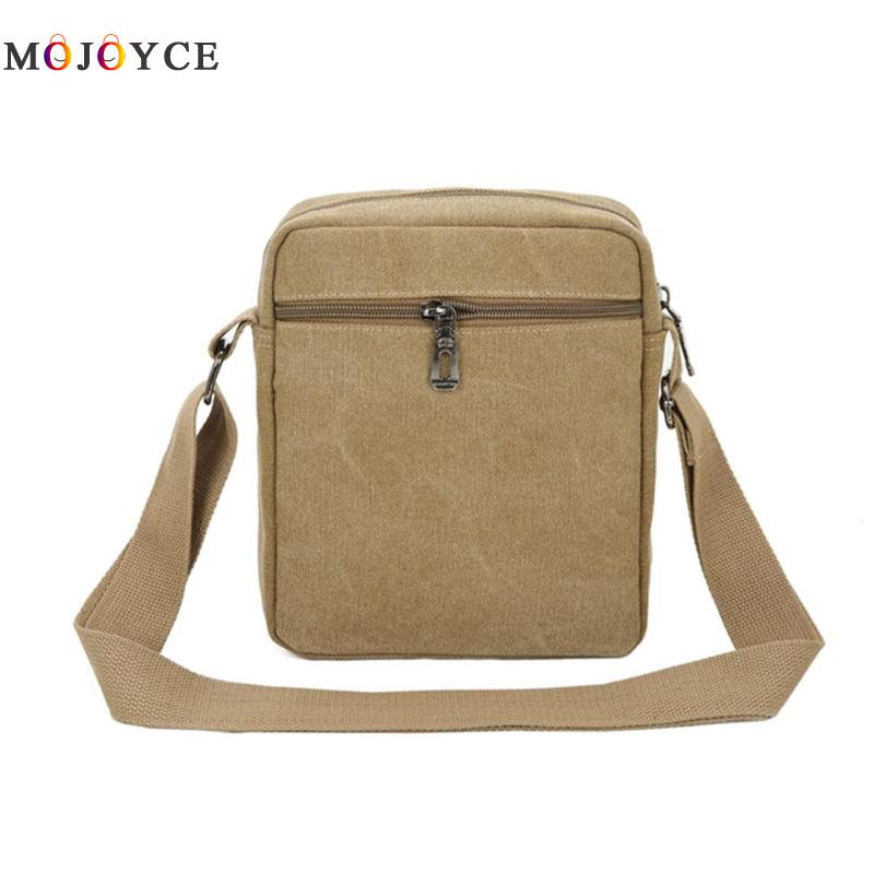 Canvas Crossbody Shoulder Bag Men Zipper Casual Travel Office Vintage Male Messenger Bag Bolsa Masculina