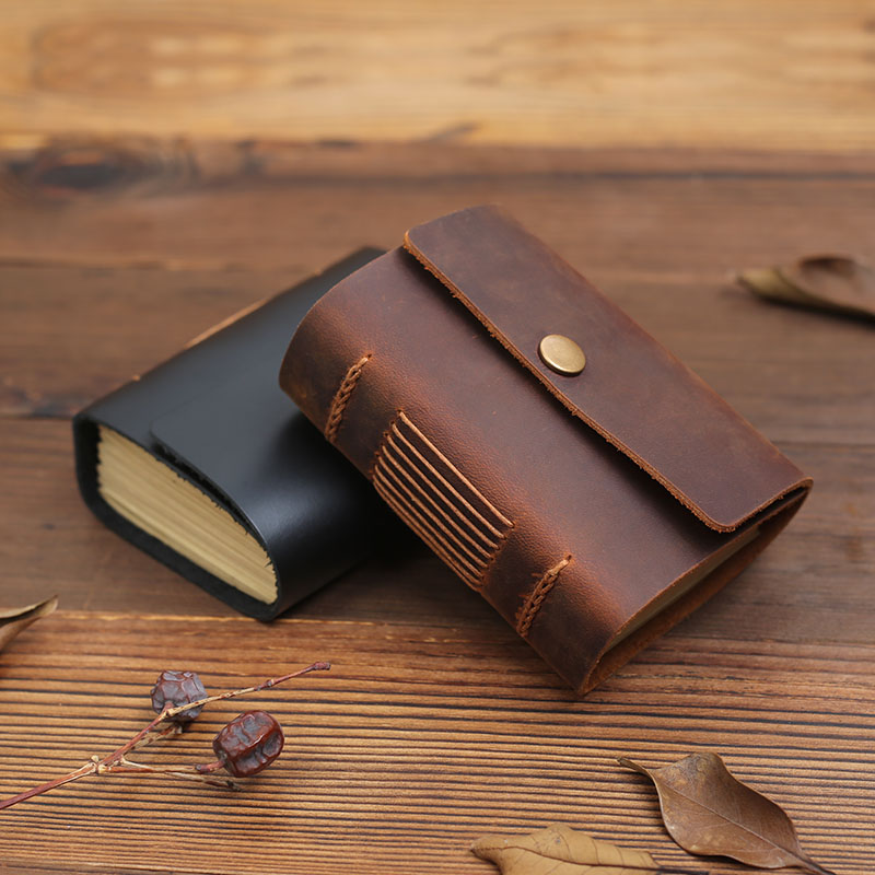 Handmade Mini Cute Pocket Diary Leather Notebook Travel Journal Sketchbook Vintage School Birthday