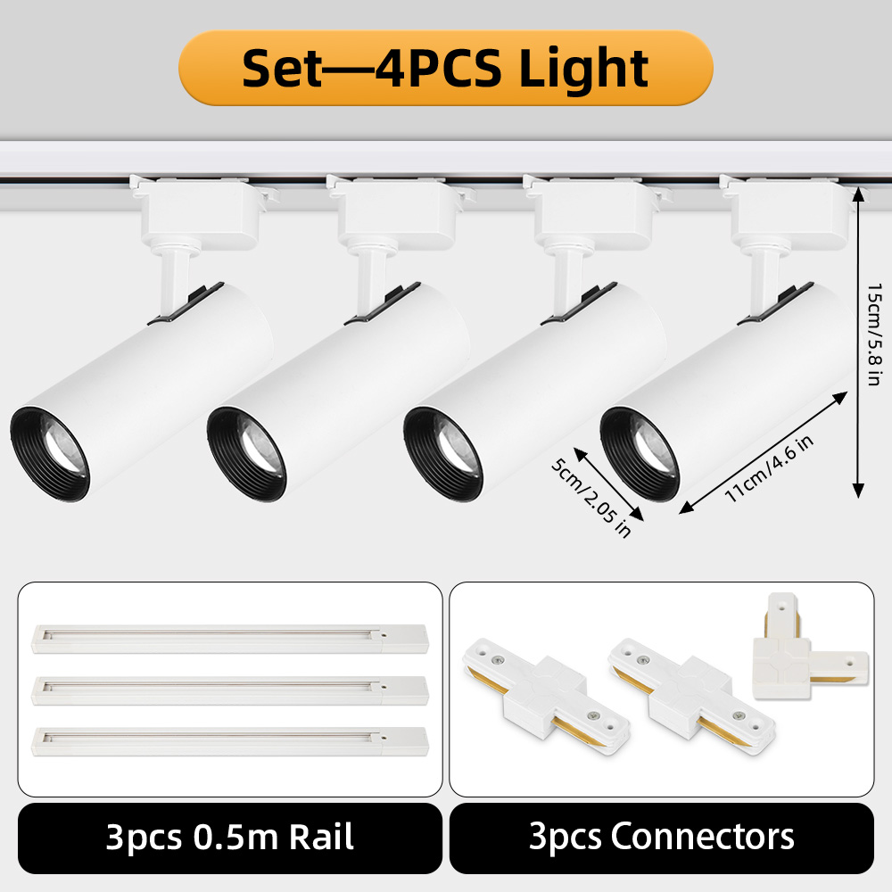 Dimmable LED Track Light, 180V-260V Spotlight, 20W Teto Spot, Iluminação interior do trilho para a decoração da sala de estar: Luz Roxa / 7w
