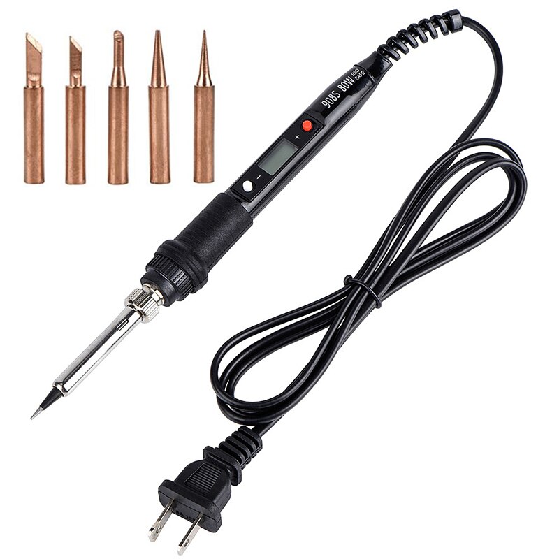 220V EU 80W Soldering Iron LCD Digital Display Temperature Adjustabl Electric Solder Iron Set Welding Rework Station Repair Kit: C