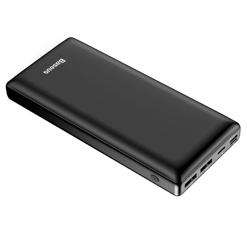 Baseus-Banco de energía de 30000 mAh, cargador de batería externo portátil, USB C, 30000 mah, carga rápida para Xiaomi Mi, iPhone, Samsung: Black