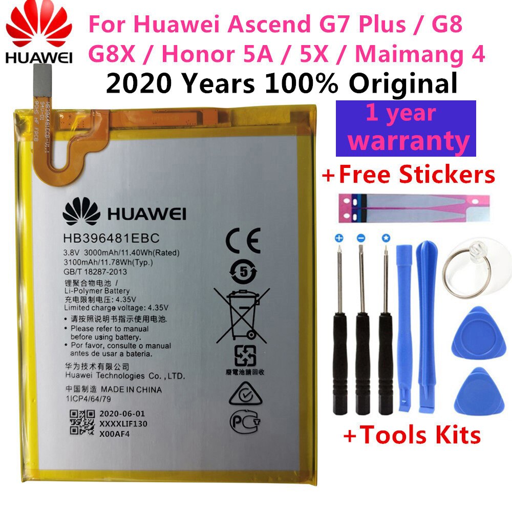 HuaWei Original Battery For Huawei Honor 7 9 P9 P10 P8 Lite For Mate 8 9 10 20 Pro P20 Pro Nova 2 Plus honor 8 5C 7C 7A battery: HB396481EBC