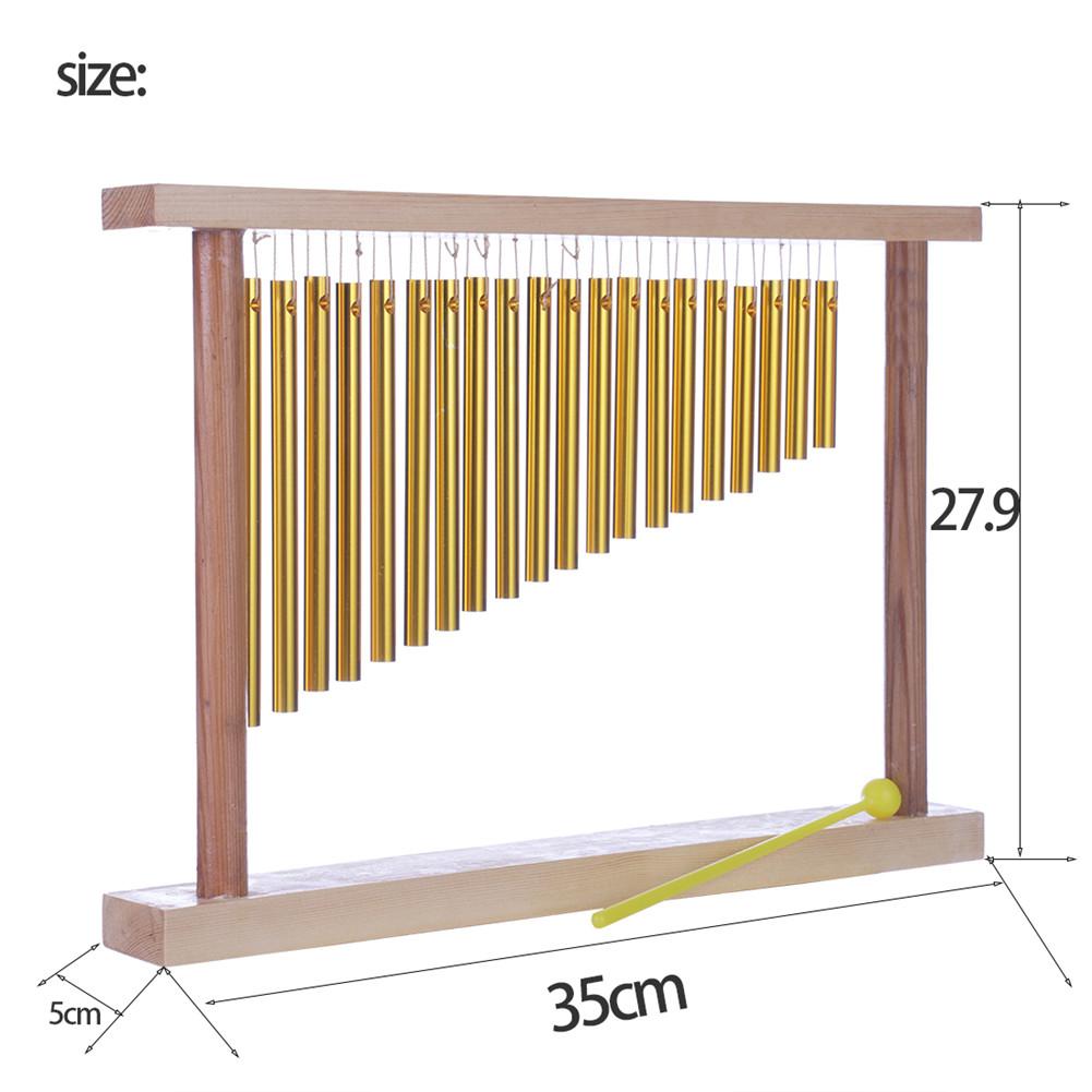 Cloche de barre à carillon en cuivre de 20 tons avec support en bois, Instrument de Percussion pour enfants, illumination musicale