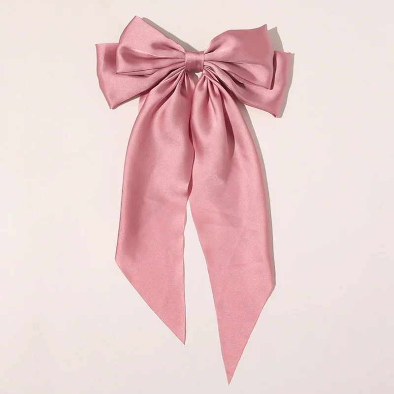 Épingle à cheveux à grand nœud pour femmes et filles, bandes de sauna coréennes, barrettes à gros nœud papillon, pince à queue de cheval pour document solide, accessoires pour cheveux de mariage: Rose