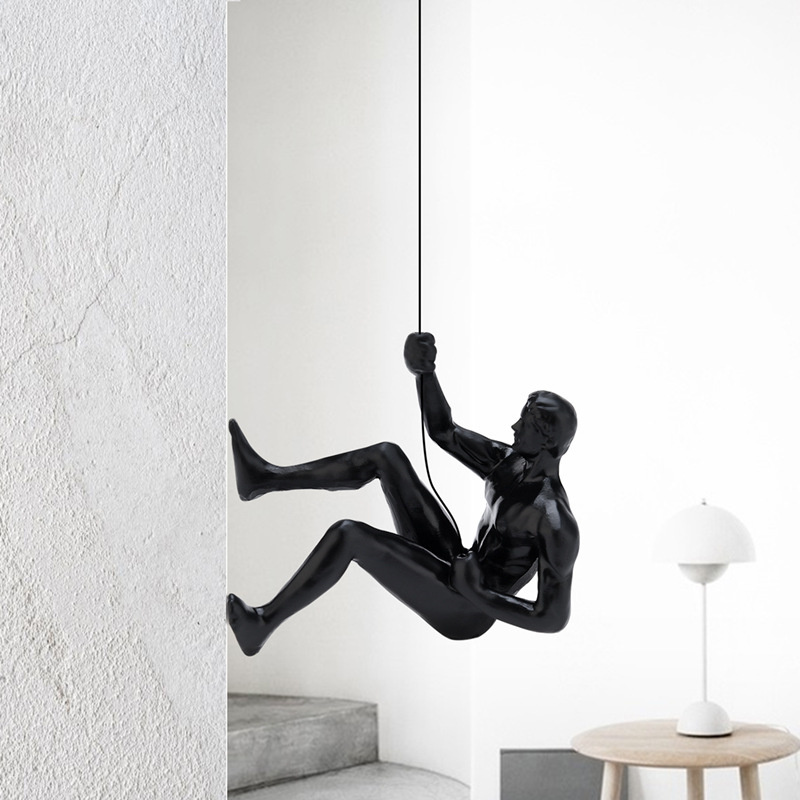 6 stk sæt industriel stil klatrende mand harpiks vægophæng dekoration skulptur figurer retro statue indretning