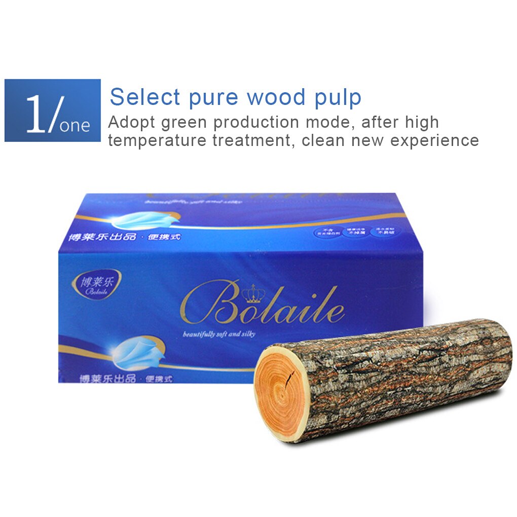 6 Packs 100 Sheets Wood Pulp Paper Tissues Multifold Paper Towel Toilet Napkins for Home Restaurant