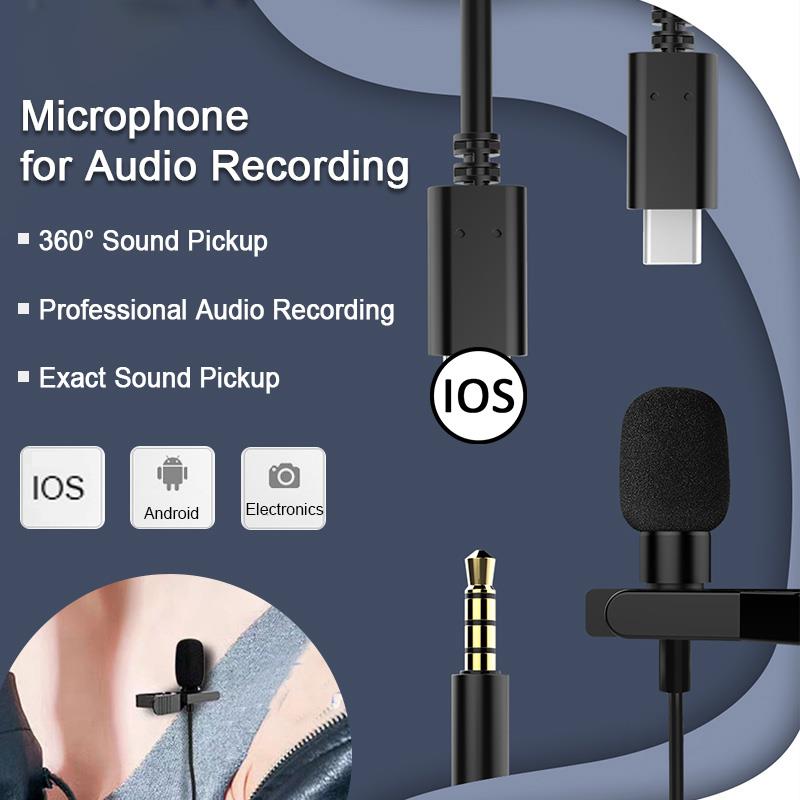 Mini Microphone Portable à clipser, pour iPhone 11 12 pro max iPad Xiaomi Smartphone Android DSLR, appareil photo, PC Portable