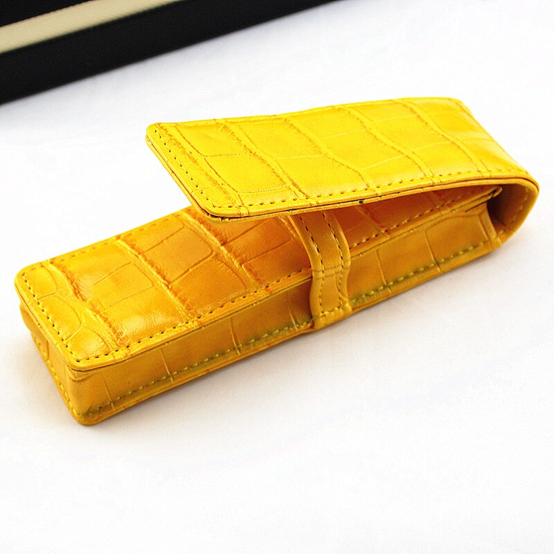 Twee pen verpakt Kraft pen zakken gescheiden door dubbelzijdig leer van pure-kleur briefpapier case: A