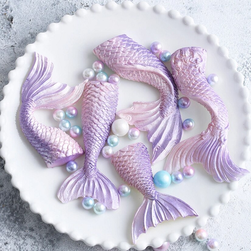 Mermaid Tail Silicone Mold Sugarcraft Cookie Cupcake Chocolade Bakvorm Fondant Cake Decorating Gereedschap