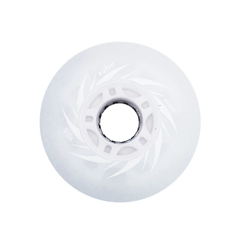 Kufun inline/rollschuh 4 räder FÜHRTE räder inline Schlittschuh glänzend licht 90A 72mm 76mm 80mm keine Lagerbier: Weiß 80mm