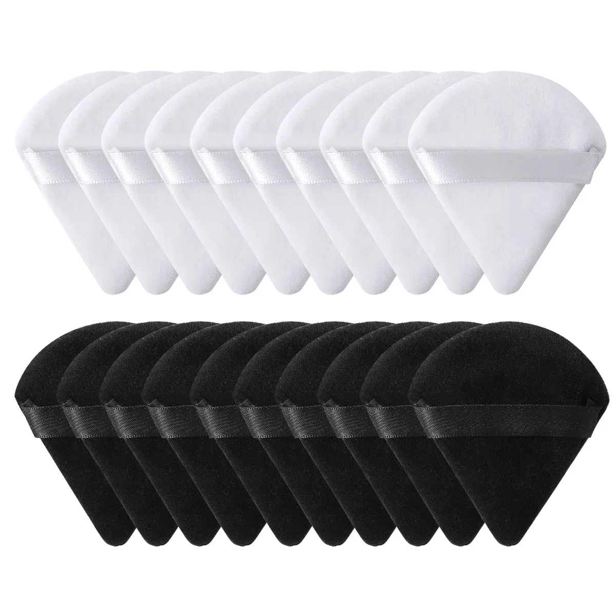 10/20Pcs Triangle Velvet Powder Puff Pizza Flours Mini Face Makeup Sponge Cosmetics Washable Lightweight Makeup Tool: NUDE