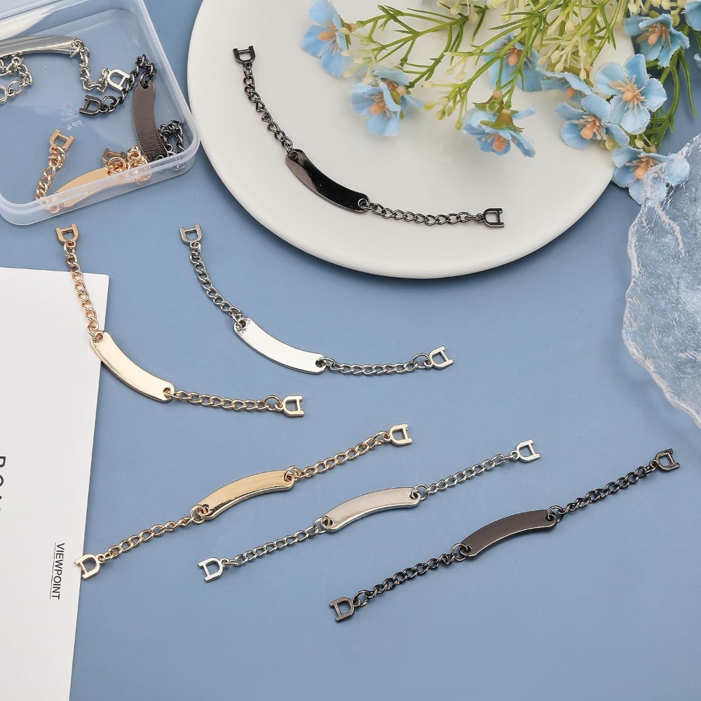 9PCS 3 Colors Metal Coat Hanging Chains Alloy with Iron Coat Hanging Chain Sew On Metal Coat Hangers Hanging Chain making kit