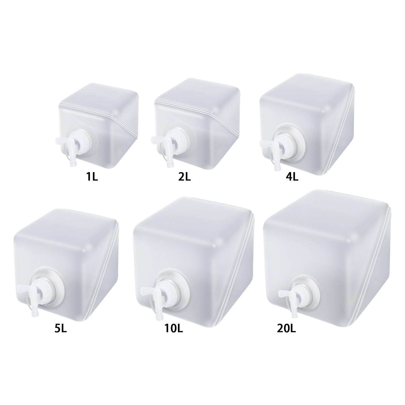 Contenedor de agua plegable con tapa y grifo, cantimplora de agua portátil, almacenamiento de bebidas de grado alimenticio para senderismo, pesca y Camping
