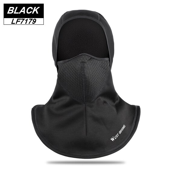 West biking cykelkeps vinter varm fleece cykel ansiktsmask termisk huva skydd skidåkning ansiktsfilter mask balaclava cykelkepsar: 178 svarta
