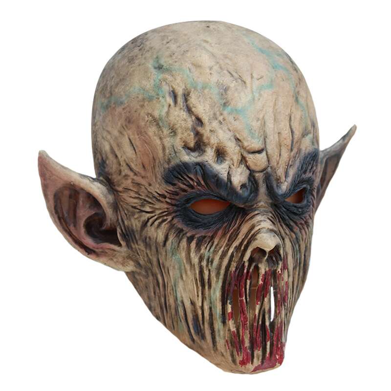 Skrekk smil uten ansikt mann latex mascara hodedeksel forkledning cosplay skummel alien hjelm halloween kostyme ansiktsløs maske for menn: Svart