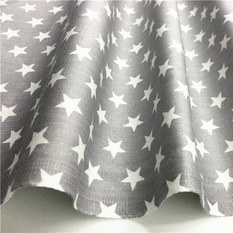 100% cotton twill textile black gray stars black white polka dot 0.8cm fabrics for DIY bedding handwork quilting patchwork craft