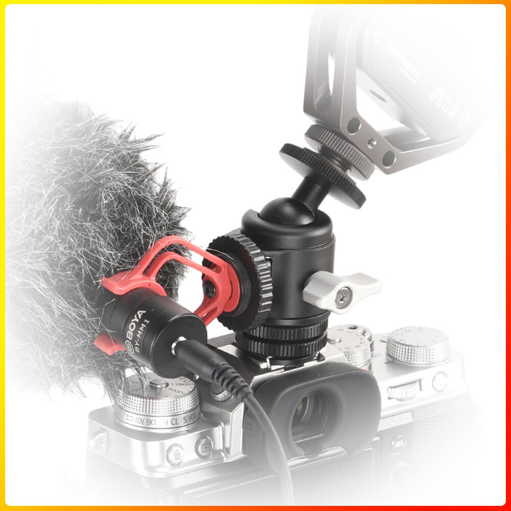 Extend Vlog Video Ball Head Cold Shoe for smartphone camera ues Microphone led light Monitor Together