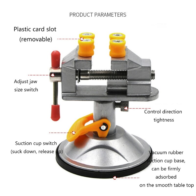 Petit étau électrique fixe réglable pour établi de Table, meuleuse rotative à 360 °, perceuse à main rotative, ventouse, étau fixe