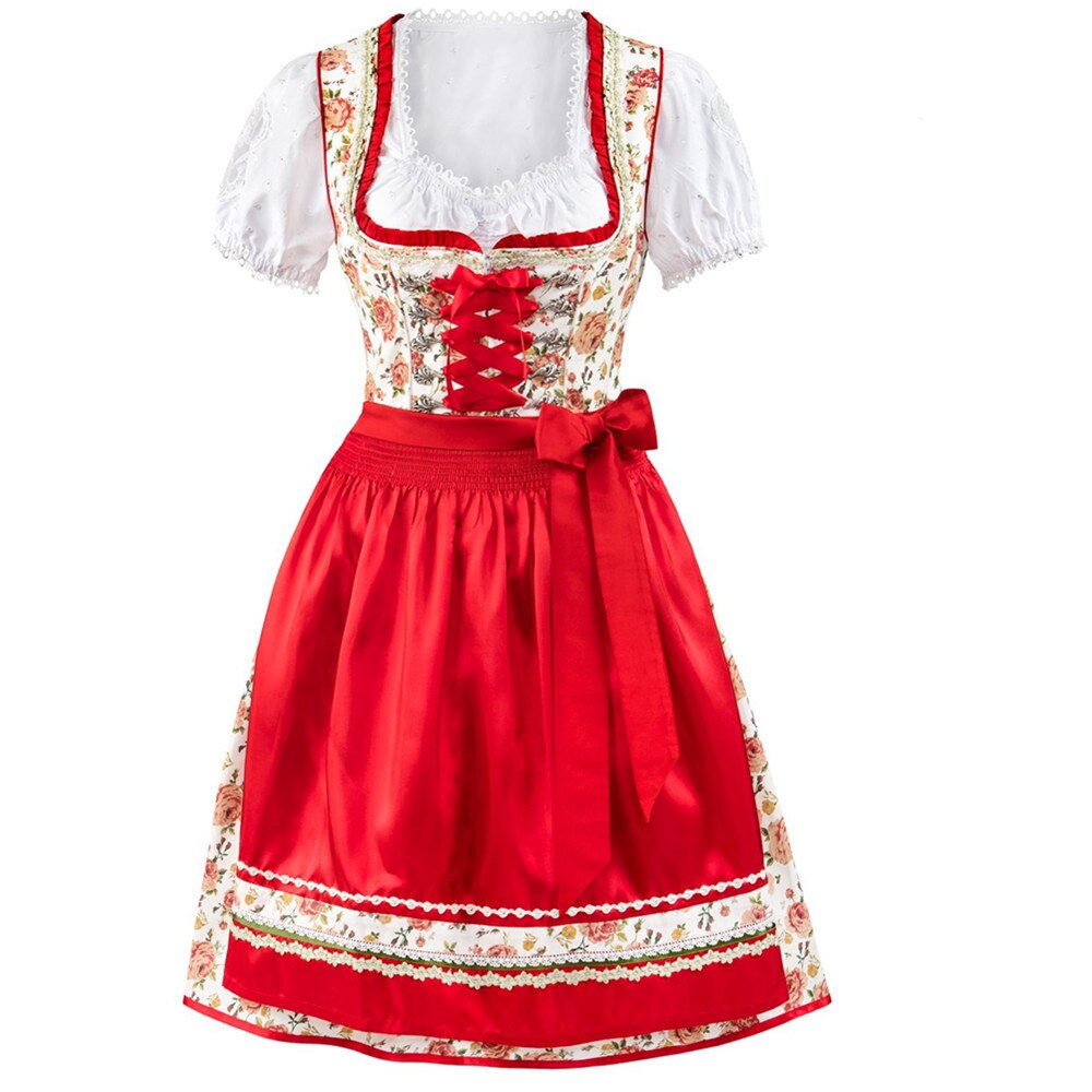 S-4XL Traditional Women Oktoberfest Costume German Oktoberfest Bavarian Beer Dirndl Dress Cosplay Party Dress