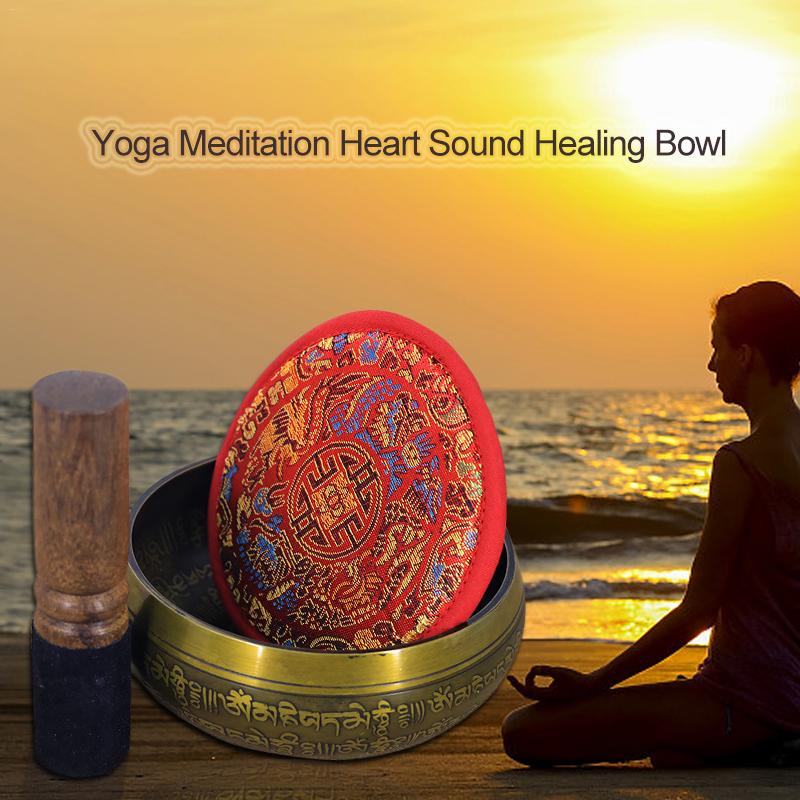Tibetansk buddhistisk sangskål sæt til boligindretning til meditation chakra healing yoga mindfulness og stress relief