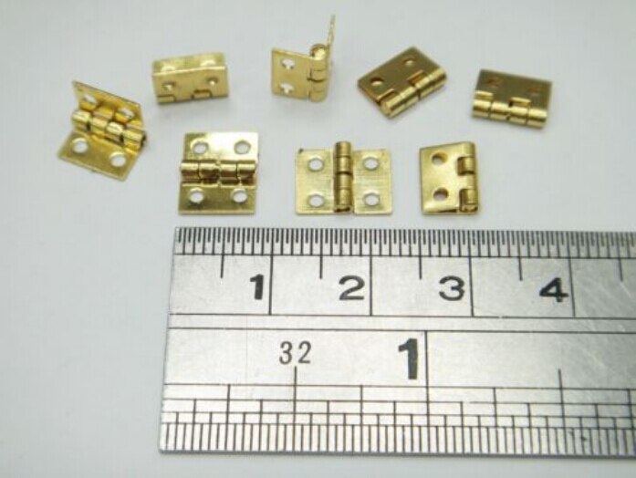 20 Brand Pcs Mini Scharnieren Ca. 80 Nagels Mini Metalen Scharnieren Met Nagels Voor 1/12 Miniatuur Meubels Poppenhuis