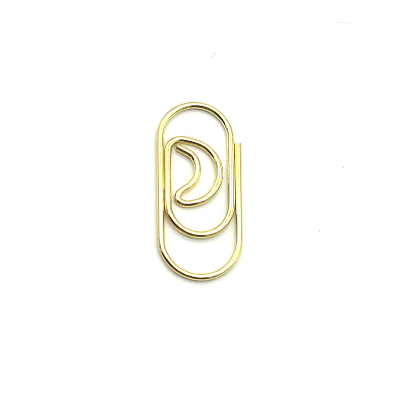 Mini Clip de papel de Luna, Clips de papel de Metal, clip pequeño decorativo de forma especial, alfileres de papel de modelado de Color oro rosa