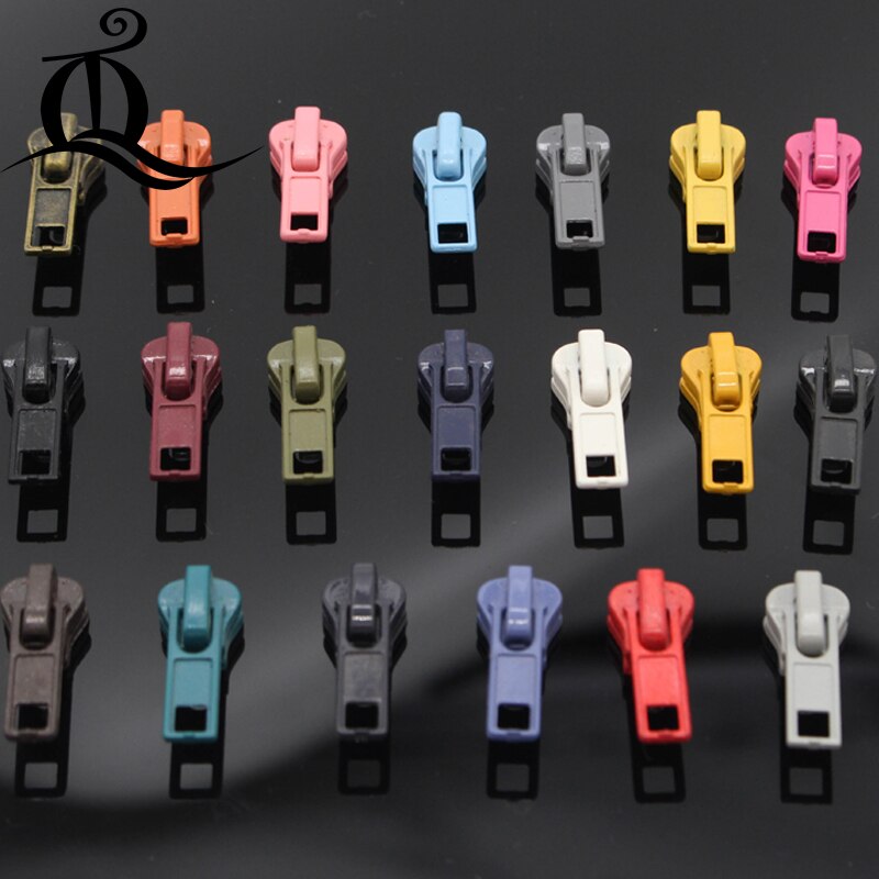 5 # cor da mistura 20pcs Zipack/Vestuário/Ferramentas De Costura Sob Medida Aplicada a resina zíper, zíper de metal Puxa zíper Cabeça Para Bolsa/Volta
