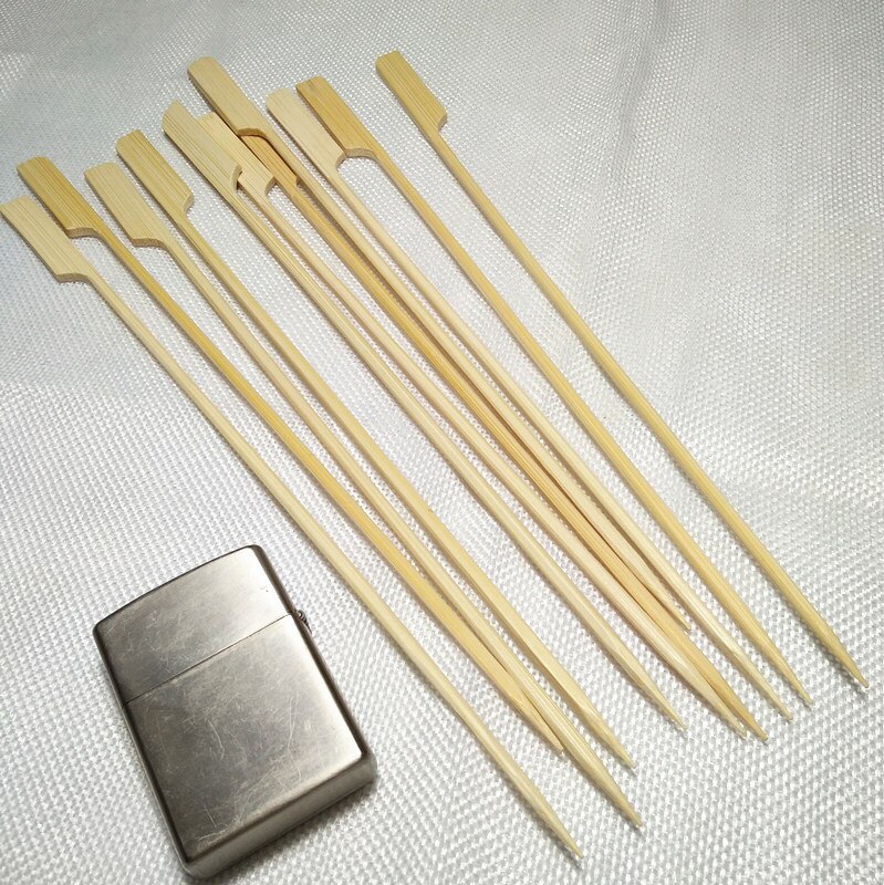 Bamboe Spiesjes Peddel Sticks Bbq Grill Kebab Barbeque Fruit Tandenstokers Party Restaurant Benodigdheden Outdoor Gereedschap 25Cm X 3Mm 200Pcs