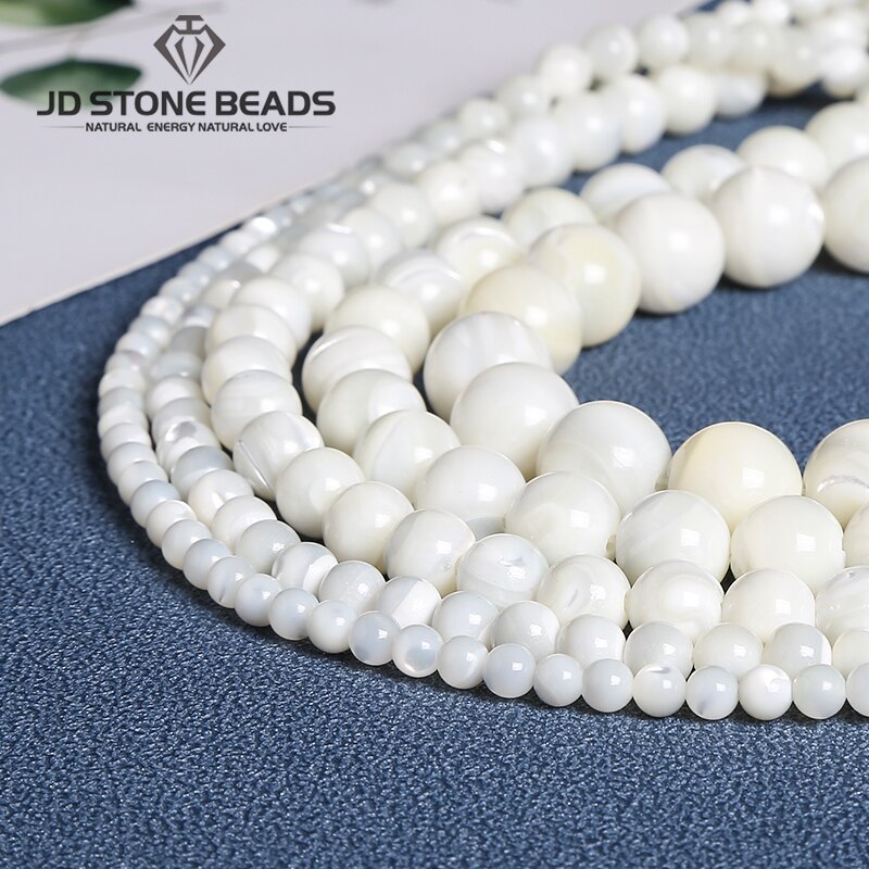 Natural Sea Shell Horseshoe Snail White Beige Loose Beads 4/6/8/10/12MM For Muslim Prayer Jewelry Bracelet Making DIY