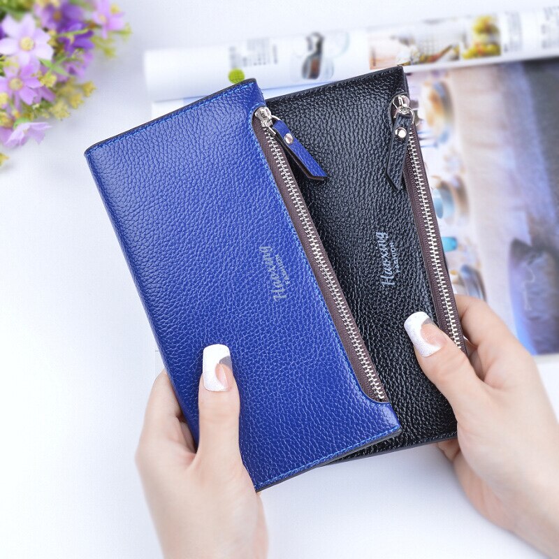 Women's Wallet Purses Luxury Zipper Clutch Thin Wristlet Phone Bag Card Coin Long Purse Women Leather Female Wallets