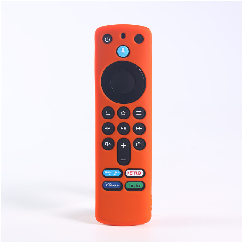 Capa protetora de silicone para fire stick 4k max 3a geração remoto que brilha no escuro, anti-queda, capa à prova de poeira para controle de fire tv: Laranja